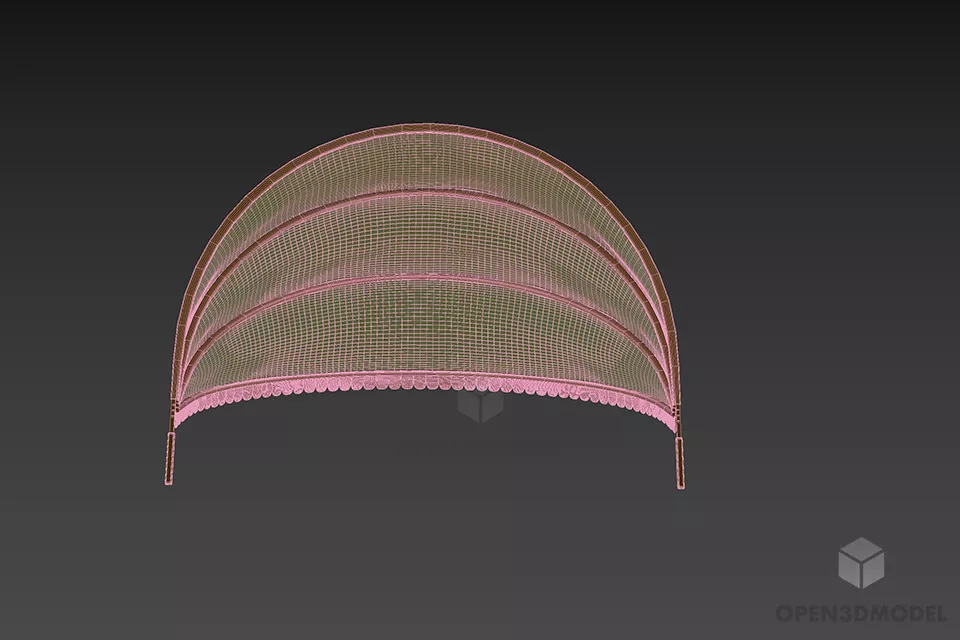 Curved Canopy With Steel Structure 3d model 3