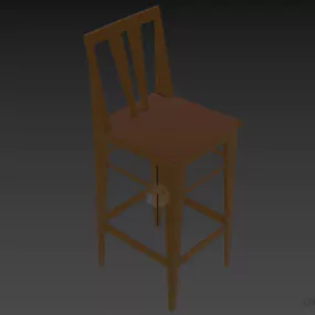 High Bar Chair Black 3d model