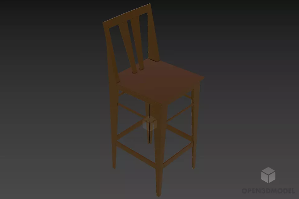 Antique European Stool Chair 3d model
