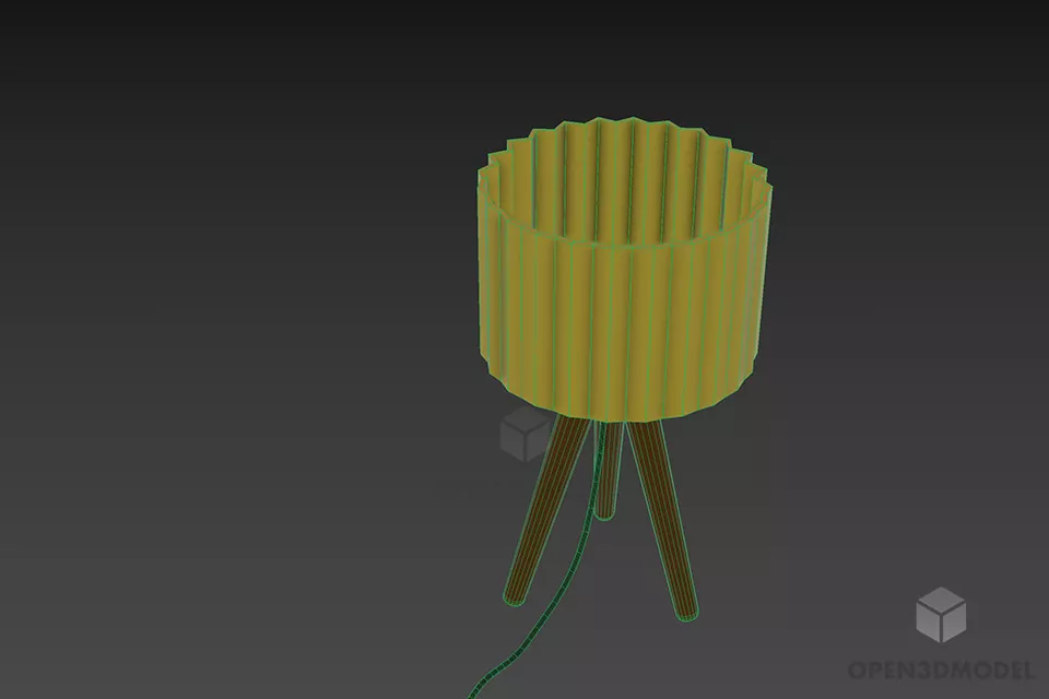 Low Floor Lamp Tripod Stand 3d model 2