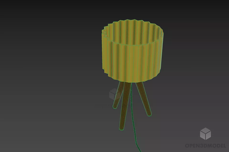 Low Floor Lamp Tripod Stand 3d model 3