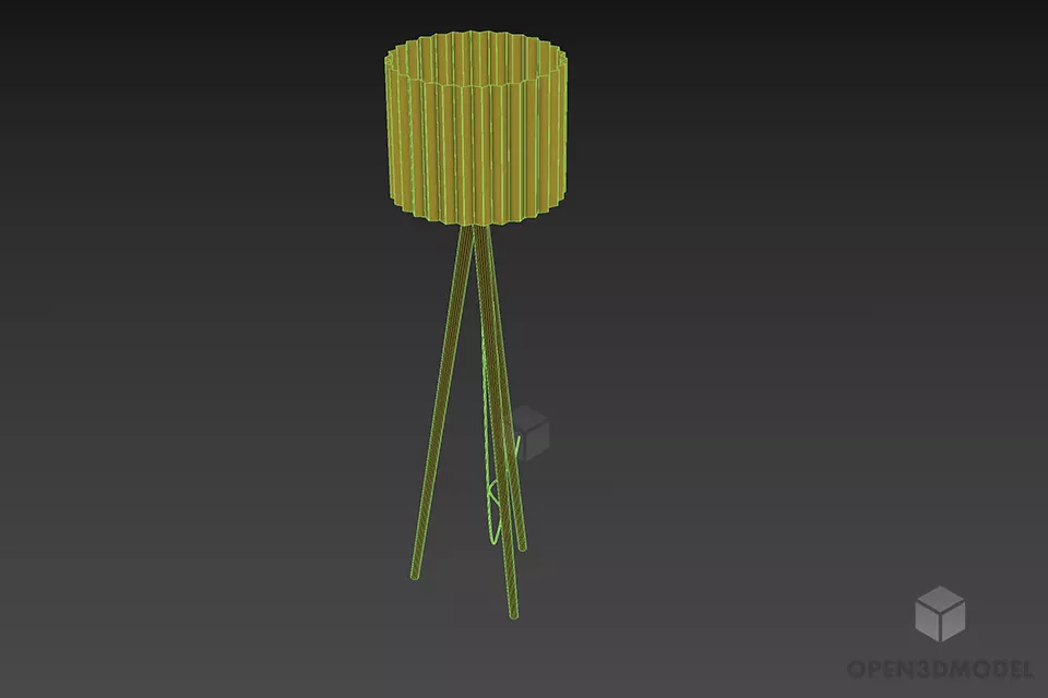 High Floor Lamp Tripod Stand 3d model 2