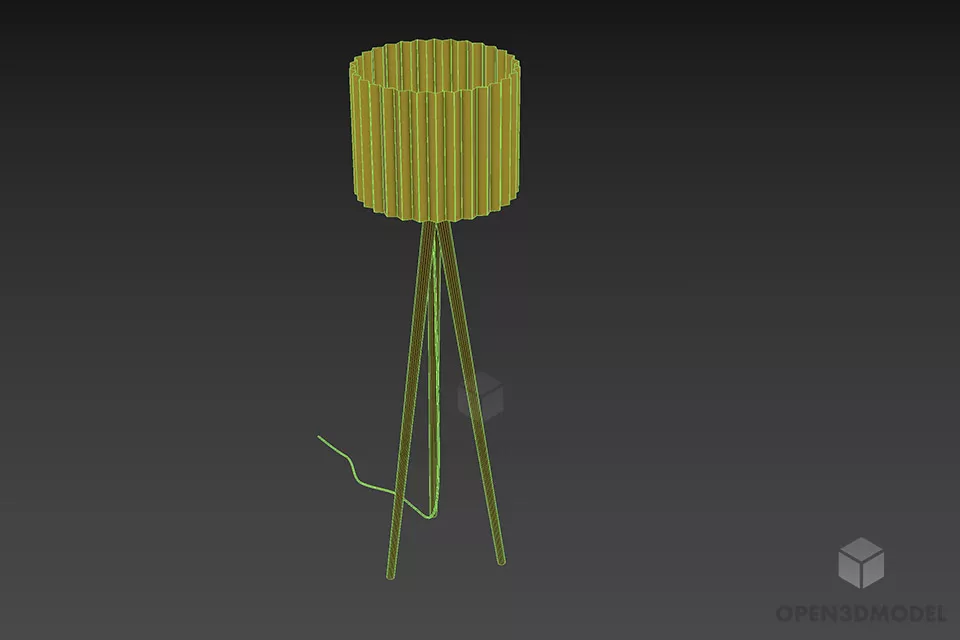 High Floor Lamp Tripod Stand 3d model 3