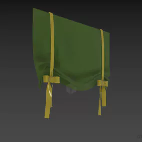 Curtain With Hanger And Wire 3d model
