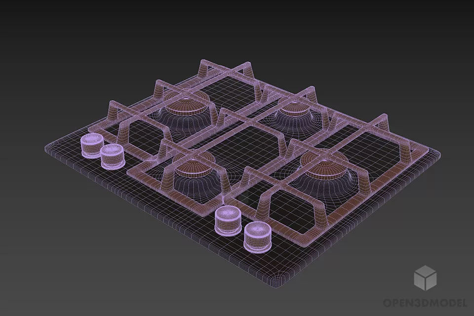 Modern Gas Stove Ariston 3d model 2