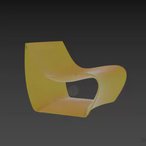 Modernism Curved Plastic Chair 3d model