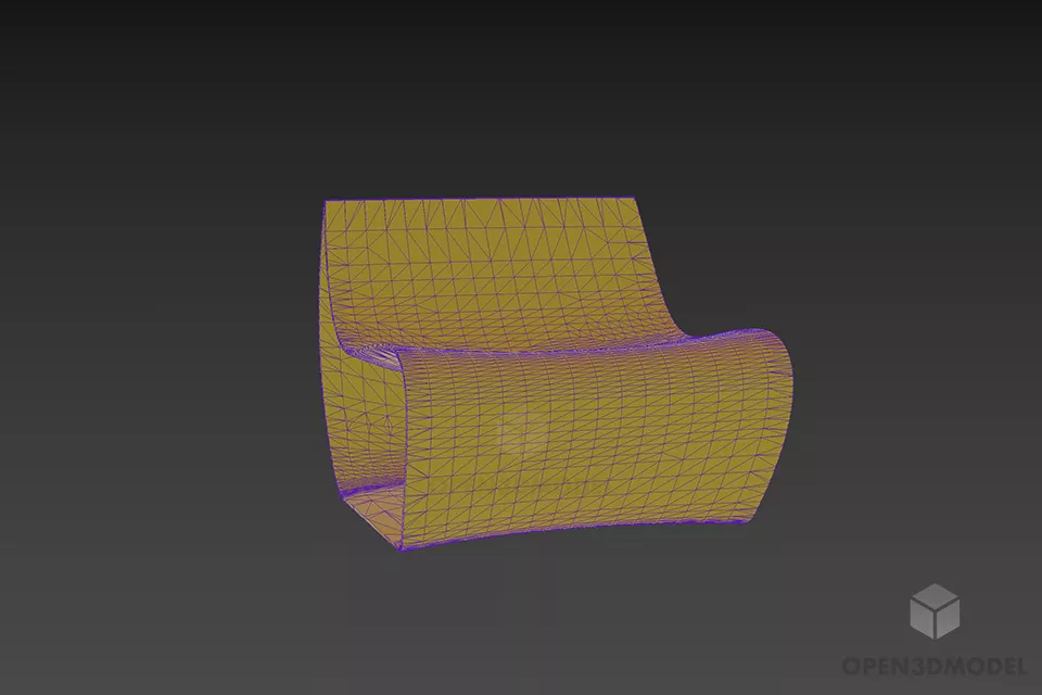 Modernism Curved Plastic Chair 3d model 3