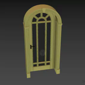 Top Curved Antique Door 3d model