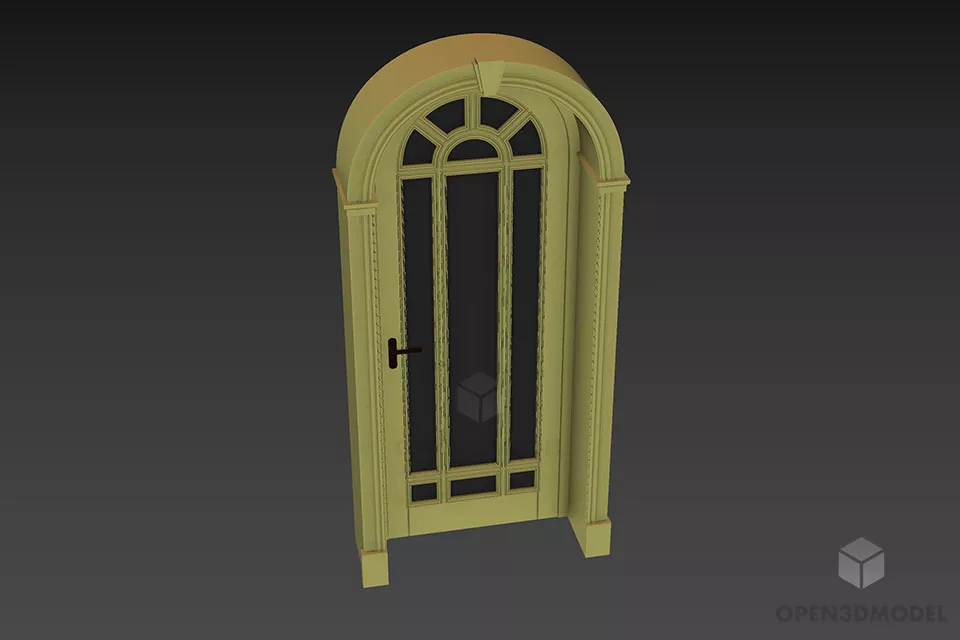 Simple Door Thin Frame 3d model