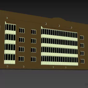 Apartment Building Four Storey 3d model