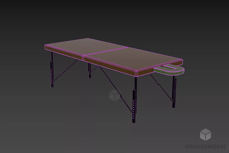 Wood Table For Spa Room 3d model 2