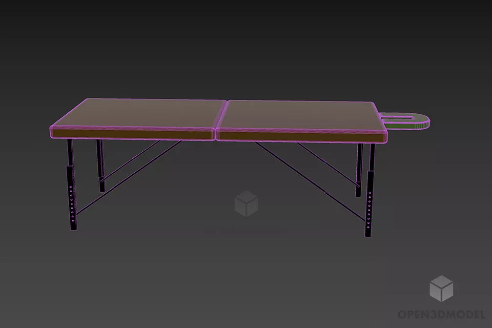 Wood Table For Spa Room 3d model 3