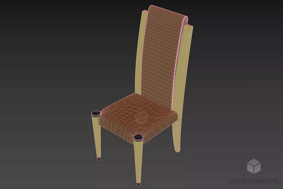 Meeting Chair With High Back 3d model 2
