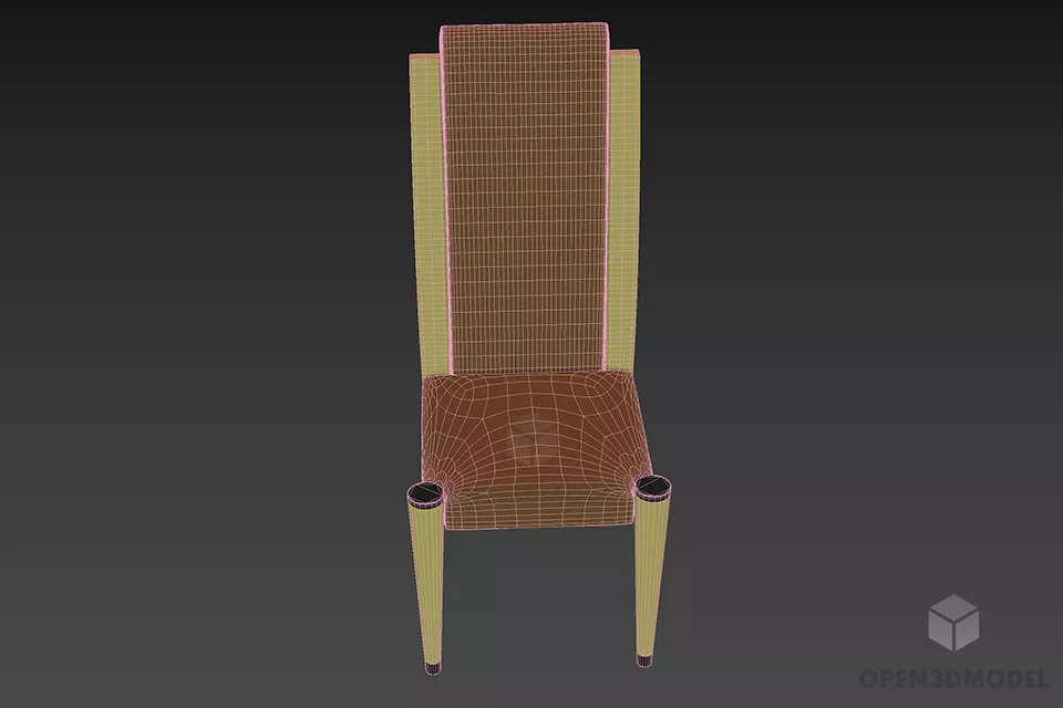 Meeting Chair With High Back 3d model 3