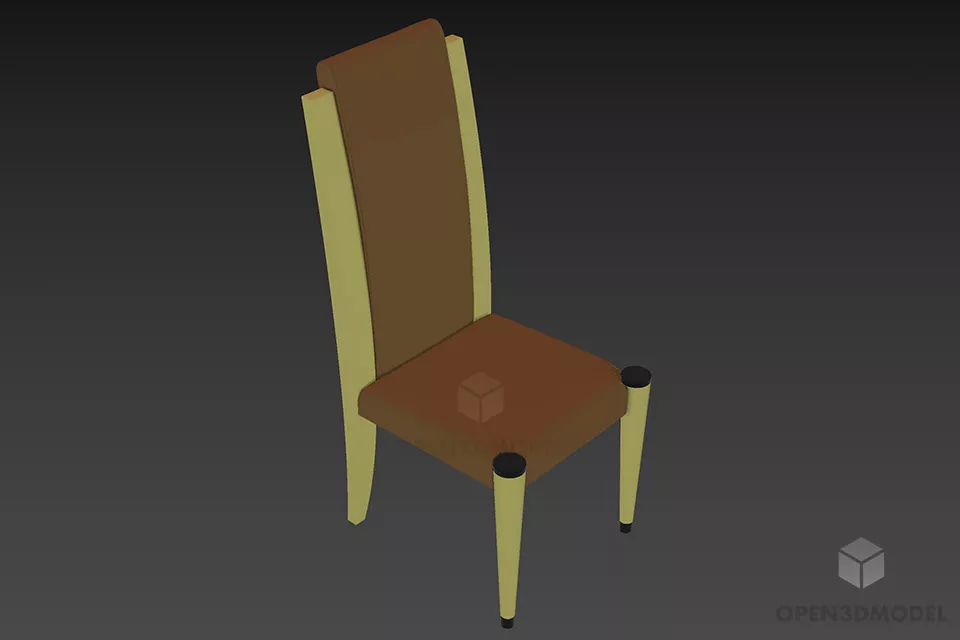 Chair Furniture Sedia, Oval Back Shape 3d model