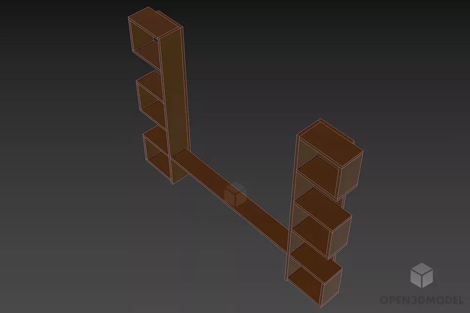 Side Shelf Modern Style 3d model 3