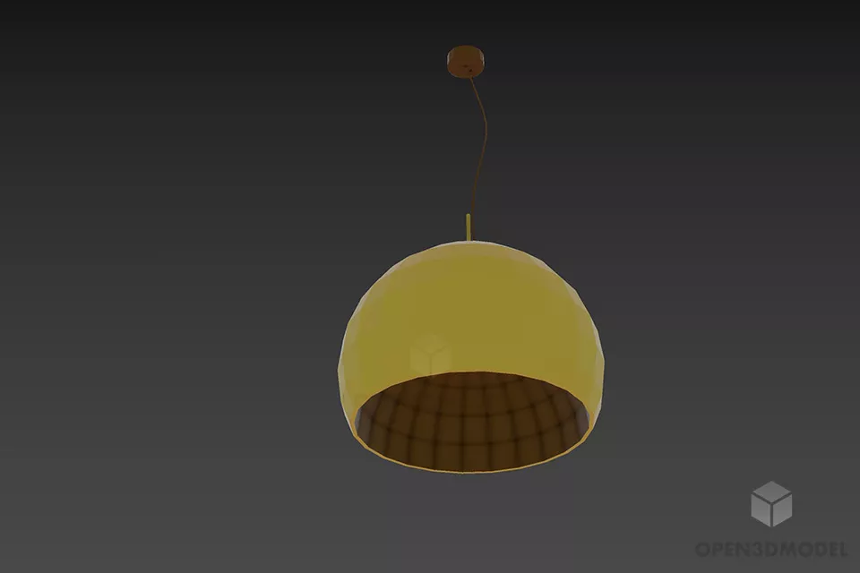Hotel Vase Shape Table Lamp With Yellow Cone 3d model