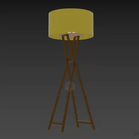 Floor Lamp With Cylinder Shade 3d model