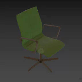 Office Leather Armchair With Fixed Stand 3d model