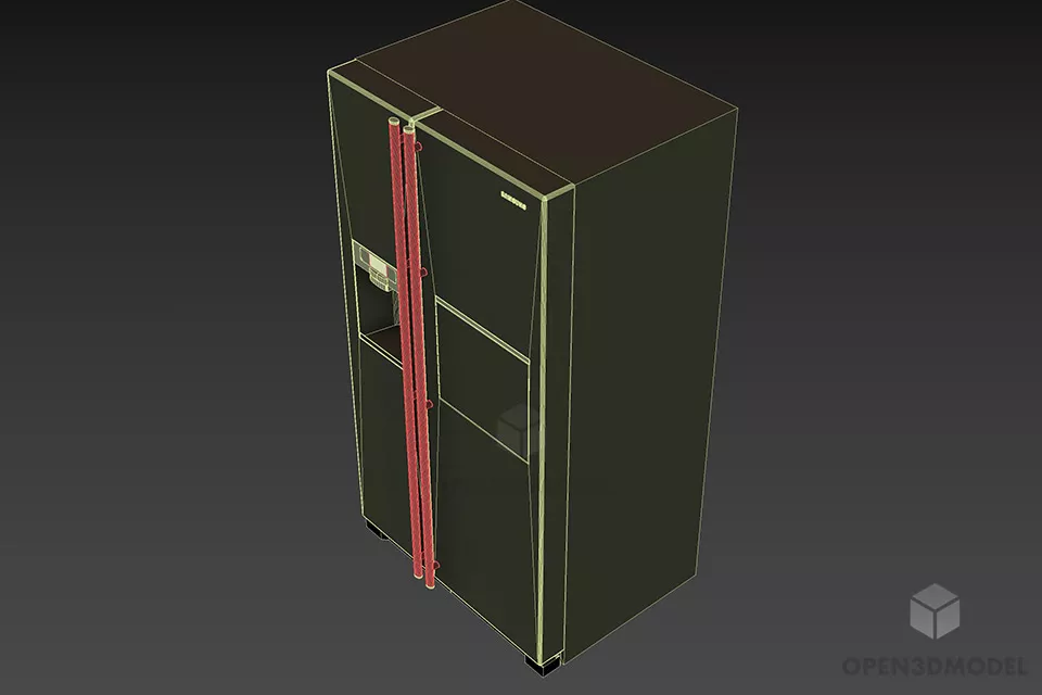 Refrigerator Samsung Two Door 3d model 2