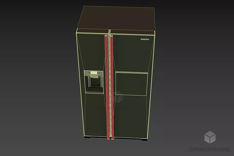 Refrigerator Samsung Two Door 3d model 3