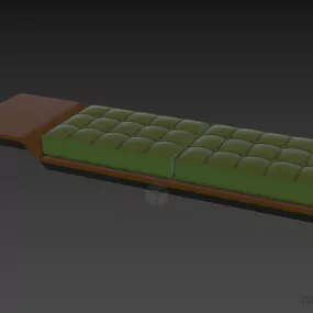 Lounge Sofa With Tufted Upholstered 3d model