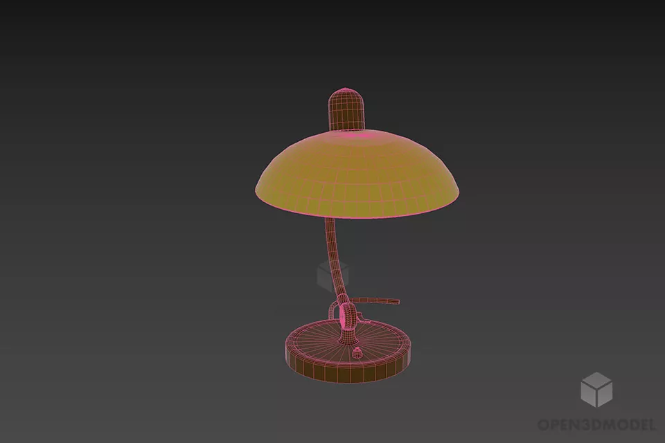 Bauhaus Mid Century Table Lamp 3d model 2