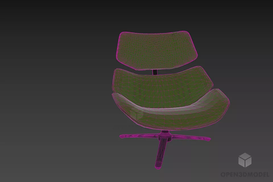 Office Lounge Armchair 3d model 3