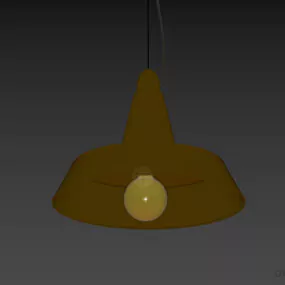 Industrial Lamp Shade With Bulb 3d model