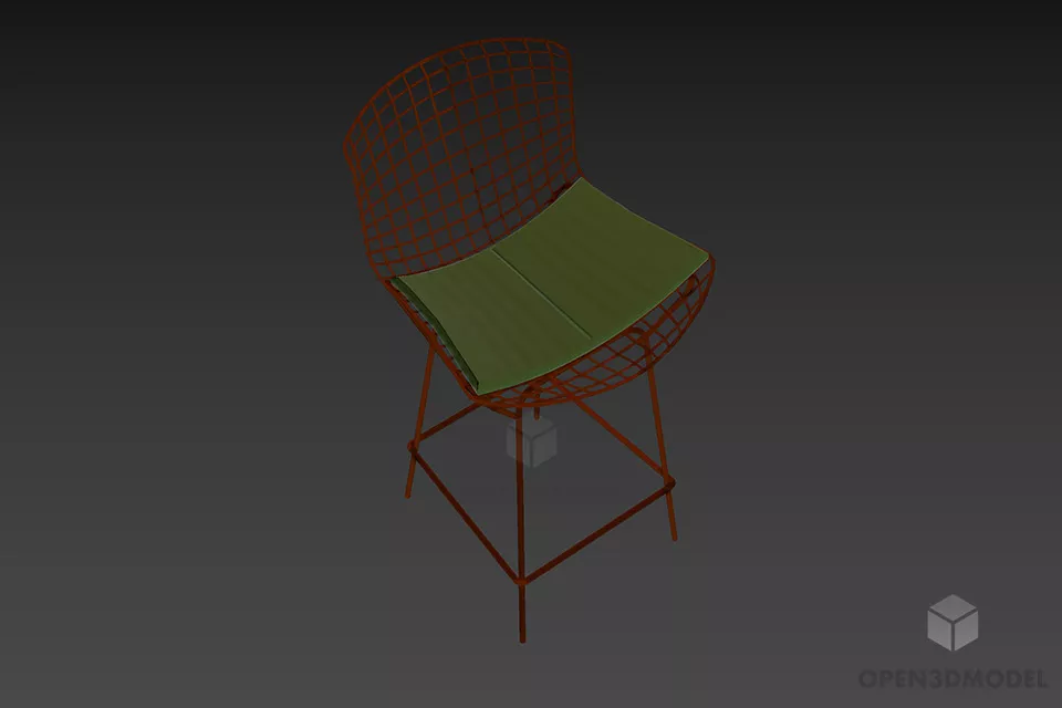 Modernism Chair With Curved Shape 3d model