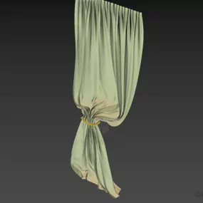 Vintage Curtain Closed 3d model
