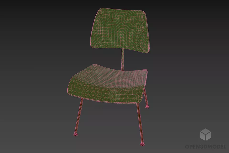 Eames Chair Plastic Dining Chair Metal Base 3d model 3