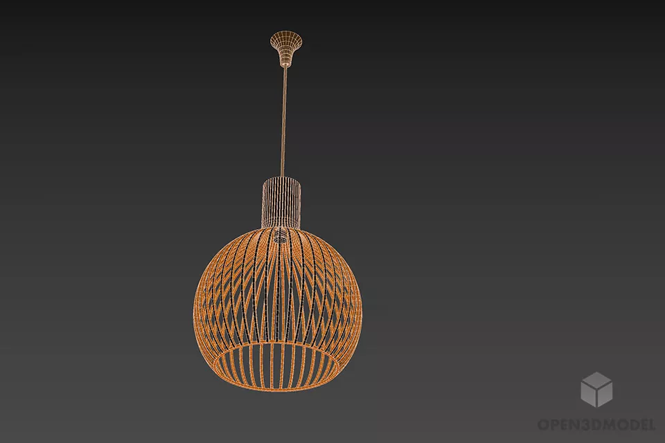 Pendant Lamp Sphere Lantern Shade 3d model 2