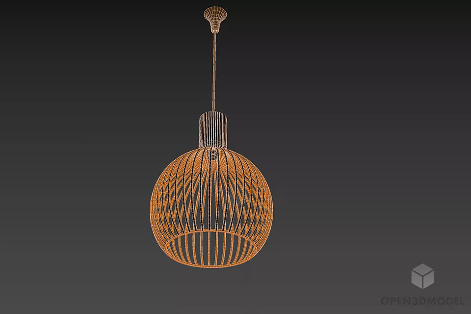 Pendant Lamp Sphere Lantern Shade 3d model 3