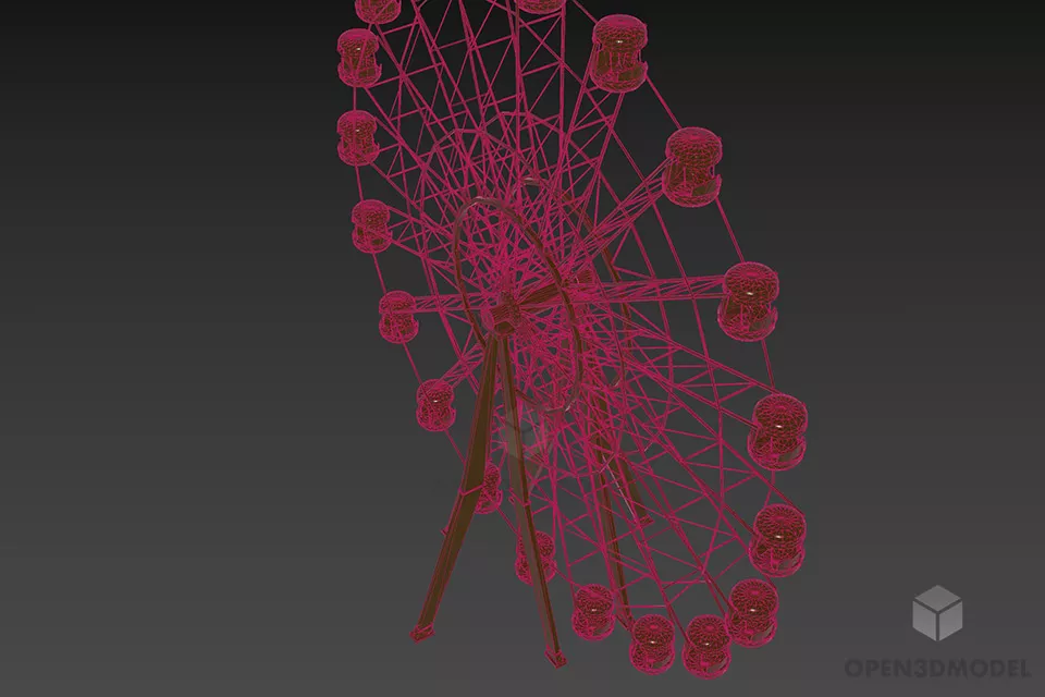 Ferris Wheel Steel Structure 3d model 2