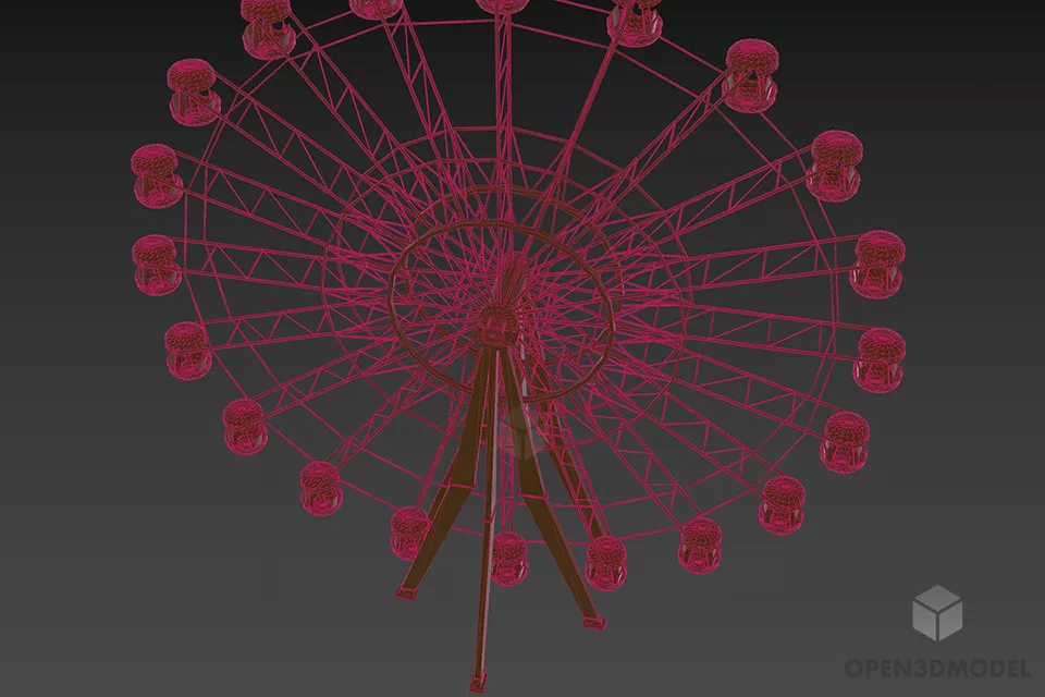 Ferris Wheel Steel Structure 3d model 3