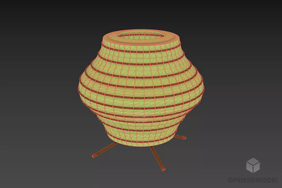 Desk Lamp Lantern Shade 3d model 2