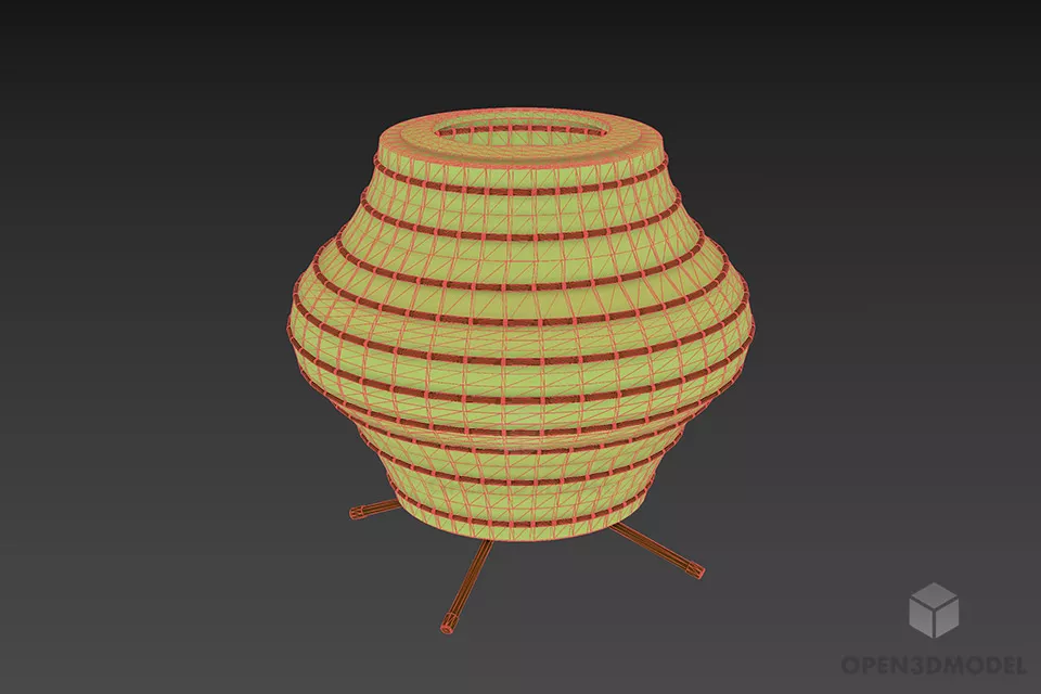 Desk Lamp Lantern Shade 3d model 3