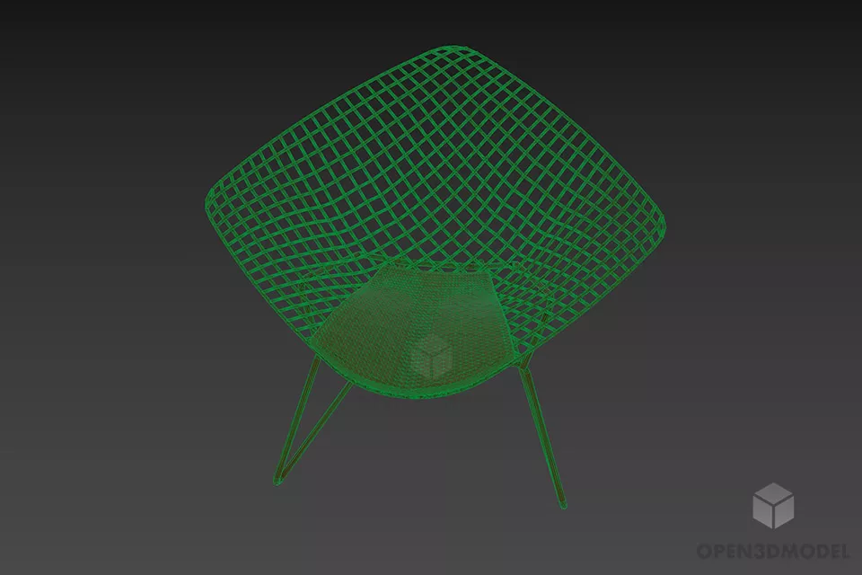 Steel Bertoia Diamond Chair 3d model 3