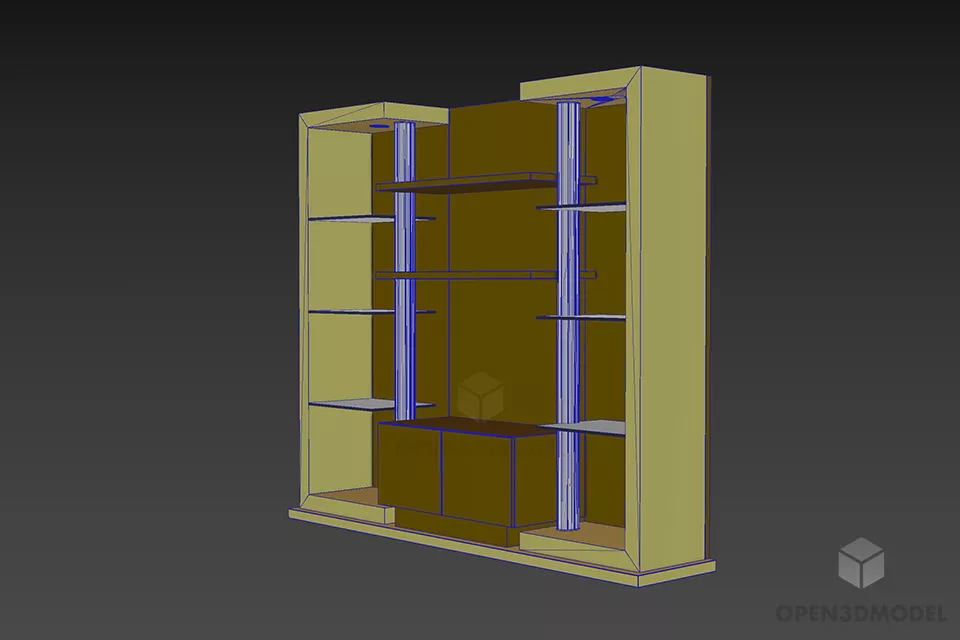 Cabinet Rack With Shelf 3d model 2