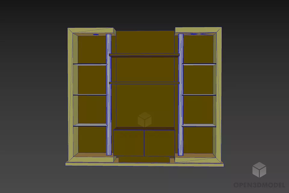 Cabinet Rack With Shelf 3d model 3