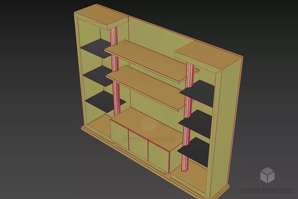 Hotel Side Tv Rack 3d model 2