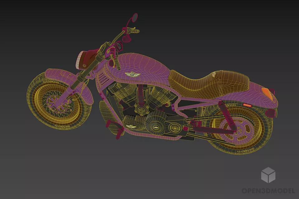Sport Motorbike Harley Davidson V Rod 3d model 3