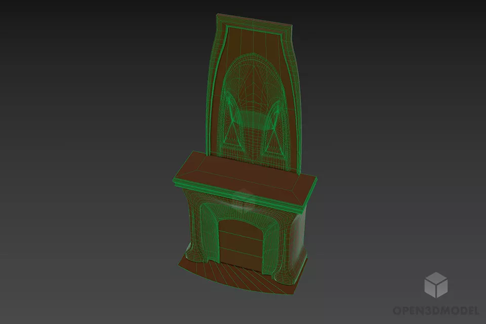 Marble Fireplace Modern Shape 3d model 3