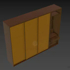 Clothes Wardrobe With Shelf 3d model
