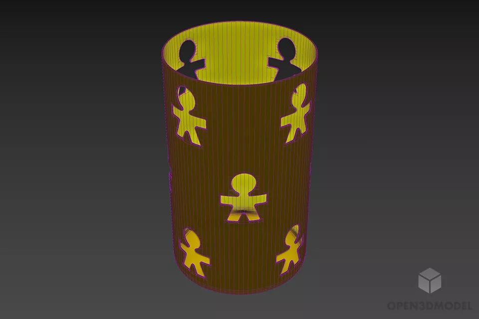 Modern Cylinder Pen Holder 3d model 2