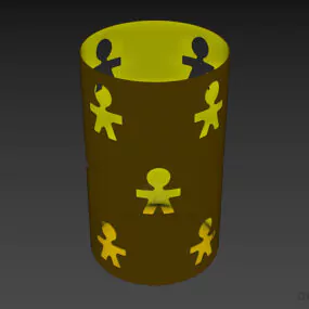 Modern Cylinder Pen Holder 3d model