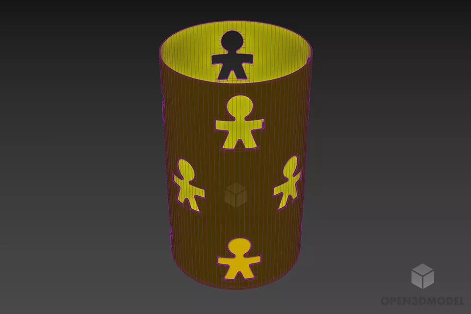 Modern Cylinder Pen Holder 3d model 3