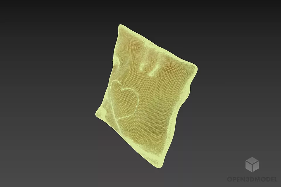 Pillow With Heart Shape 3d model 2