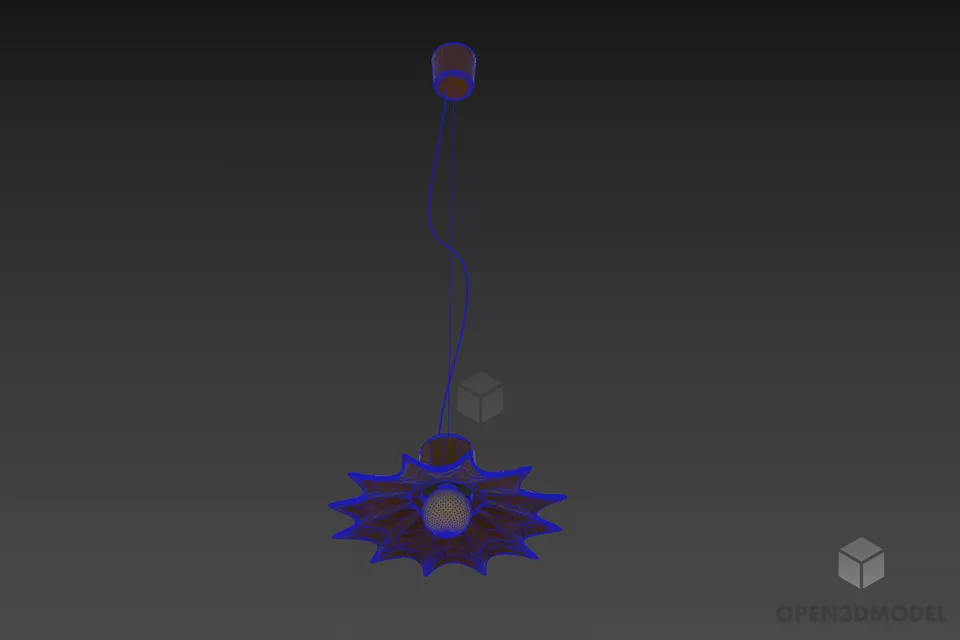 Hanger Pendant Lamp With Glass Shade 3d model 3